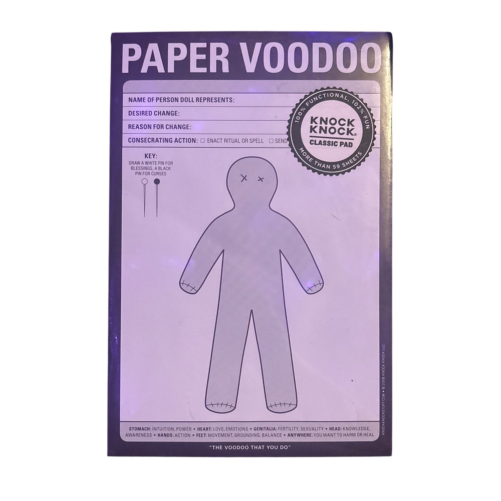 NEW Knock Knock Paper Voodoo Classic Pad Novelty Notepad 60 Sheets 6x9
